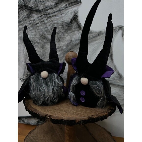 New Pair Halloween Light Up Gnomes, Tiered Tray Shelf Decor - Picture 1 of 3